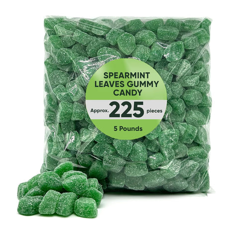 Spearmint Leaves Gummy Candy Christmas Candy - 5 Pounds