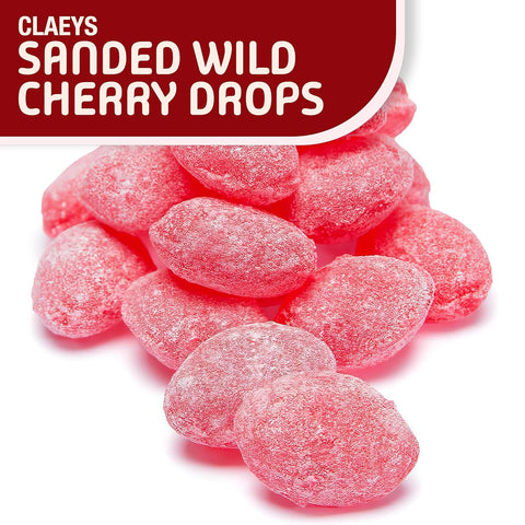 Claeys Sanded Wild Cherry Drops Hard Candy